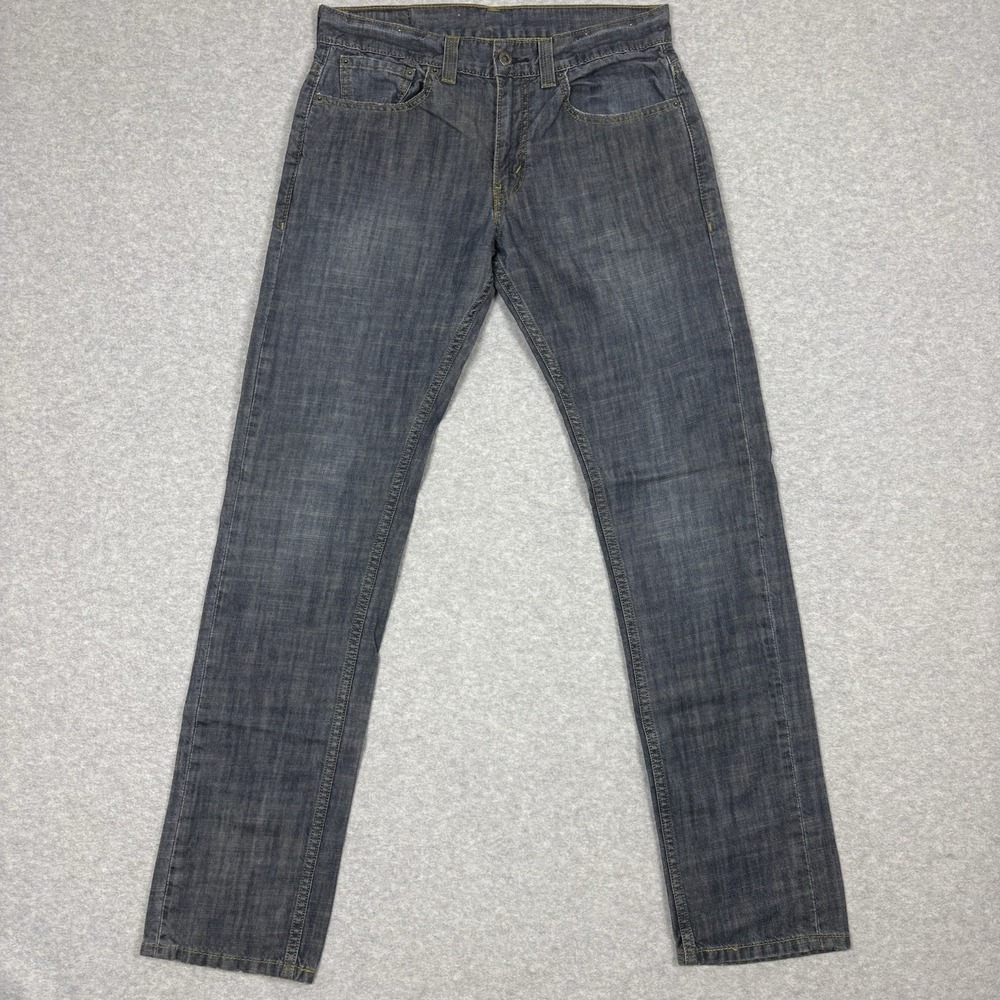 Levis 511 Slim Jeans Mens 32x33 Dark Grey Wash Indie Sleaze Grunge Tapered Denim